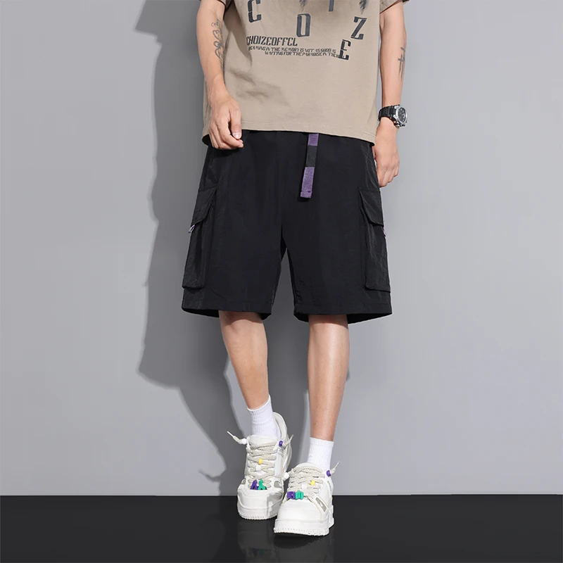 

Men's Summer Fashion Trend Loose Five Quarter Shorts Lightweight Breathable Sweat Absorbing Quick Drying Sports Leisure Shorts