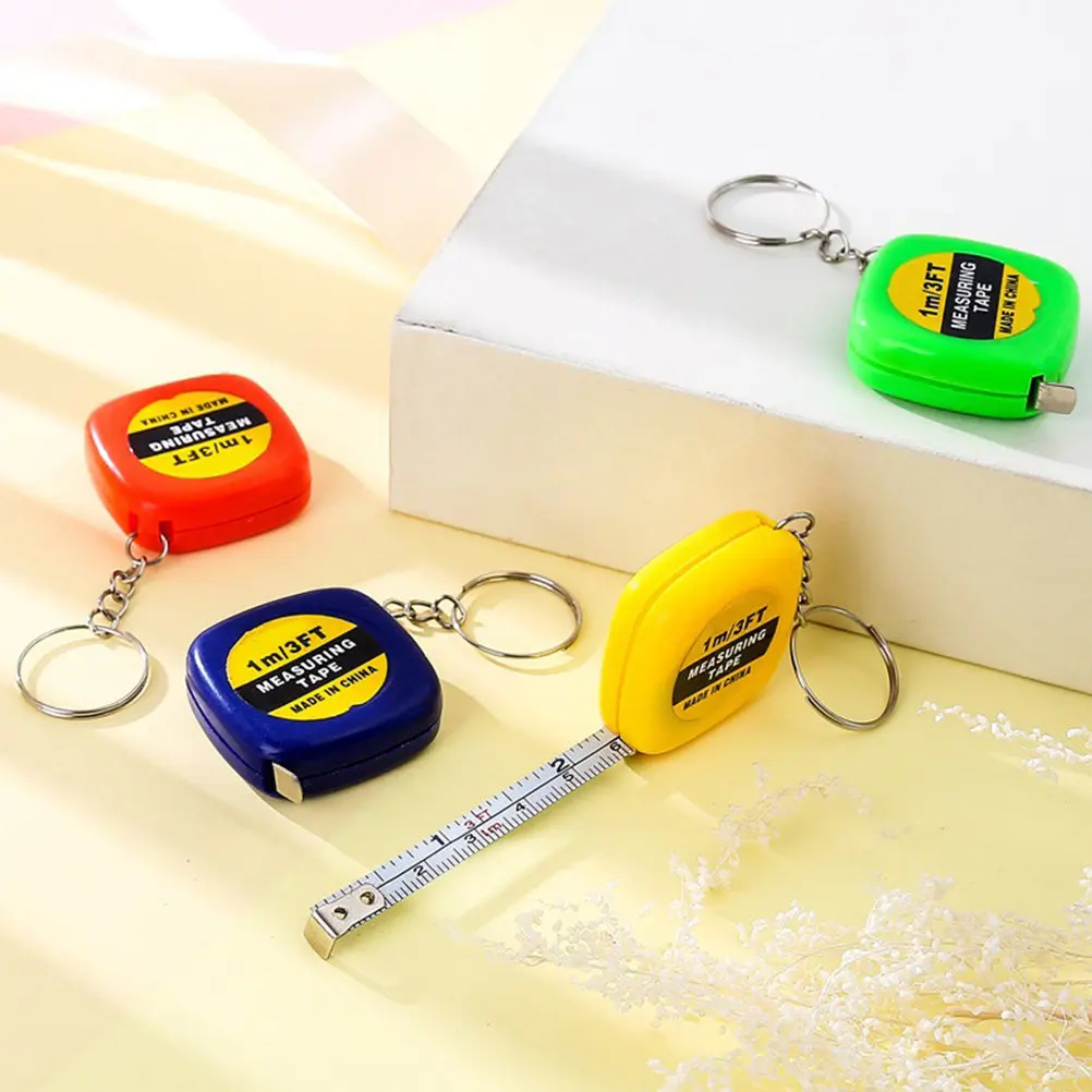 24Pcs Premium Square Tape Measure Keychain Compact Retractable Portable Measuring Tool Clear Scale Ergonomic Design Party Gift