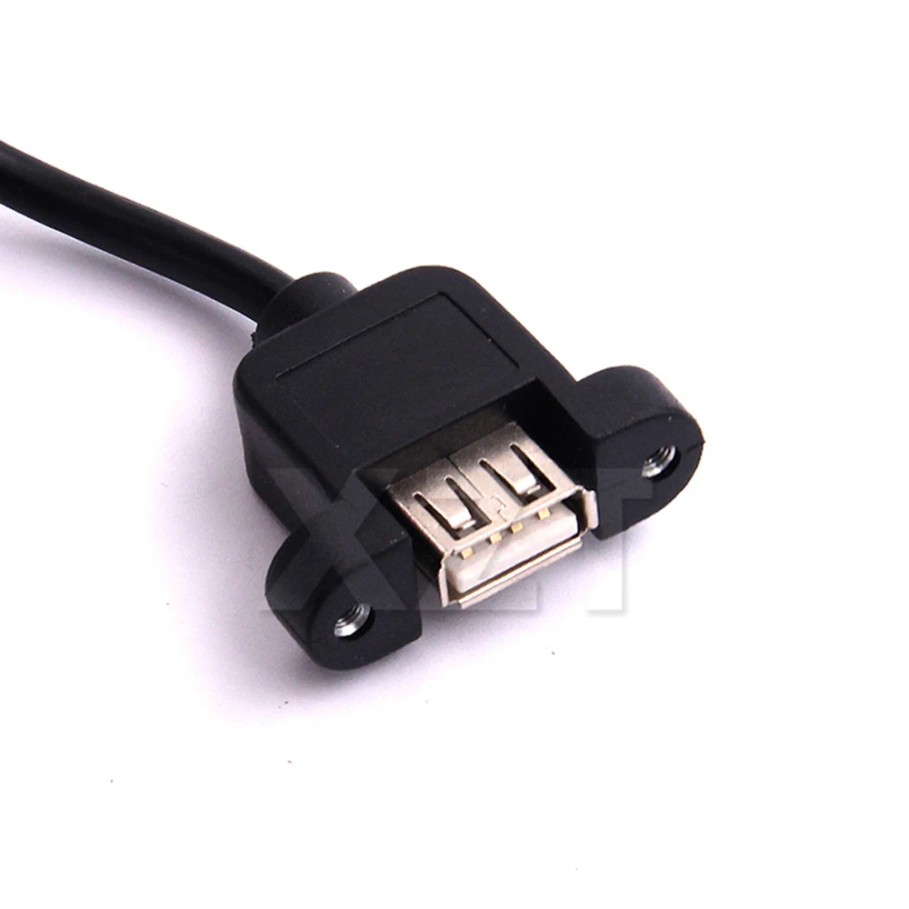1 Uds. Placa base de 30CM, paso interno de 9 pines, 2,54mm a puerto Dual USB 2,0 A hembra, Cable de montaje en Panel de bloqueo de tornillo