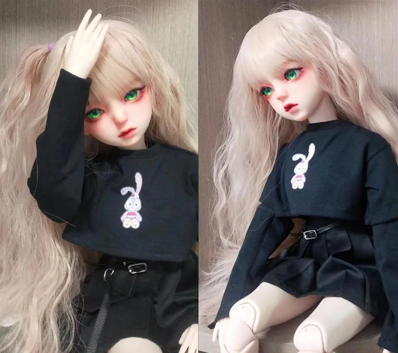 1/3 BJD Female Makeup Head 60cm Doll's Accessories with Eye Children Play House Dress Up Toy