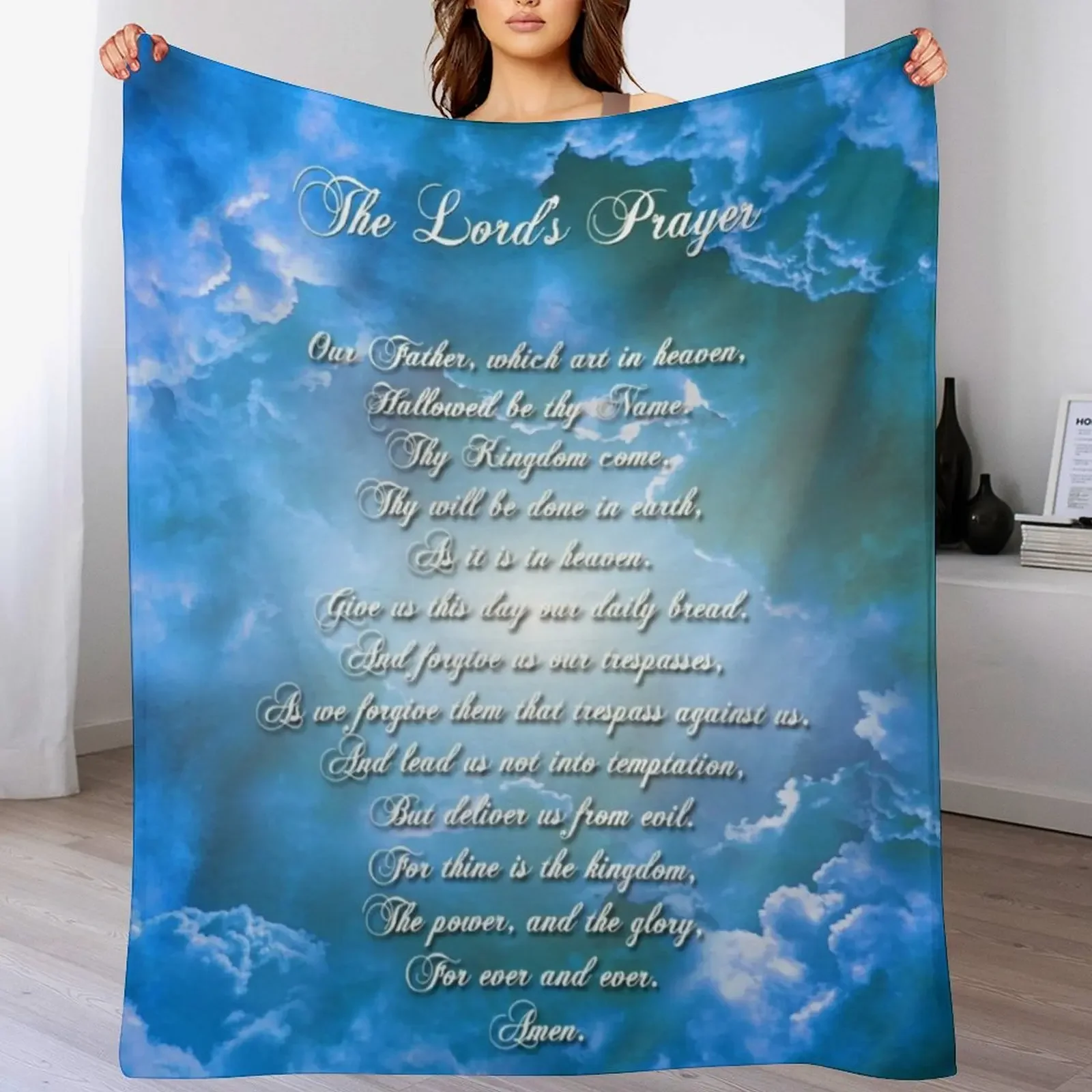 

The Lords Prayer Throw Blanket Decorative Sofa For Baby Thermal Softest Blankets