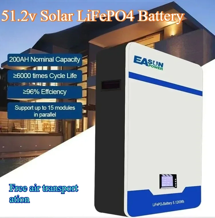 

Brand New Battery 10 KW 200 Amp Solar LiFePO4 Battery 51.2 V Storage Battery Parallel BMS 6000+Cycles-