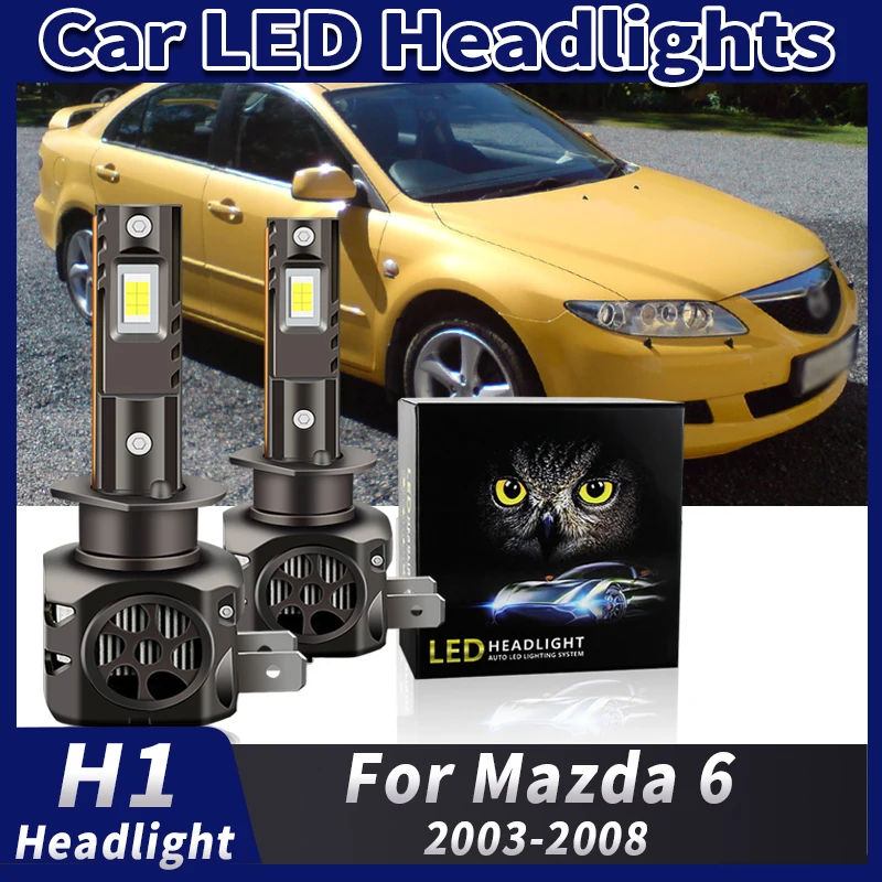 1 set LED Mini Wireless 1:1 Auto Lamp H1 High Beam Headlight For Mazda 6 2003-2008 6 GG 2002-2007 H1 Low Beam Light Bulbs DC12V