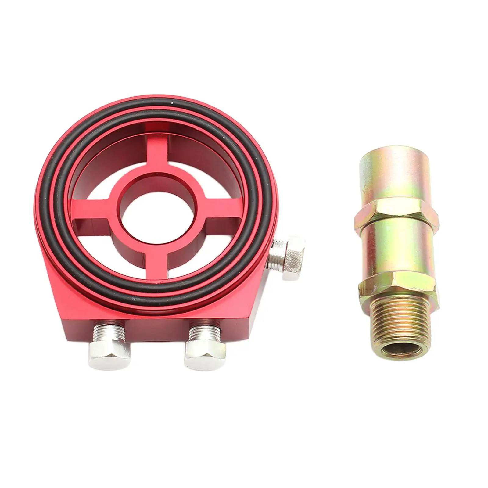 Universal Oil Filter Sandwich Aluminum Alloy Cooler Kit Engine Temperature Control Replacement for Vehicle