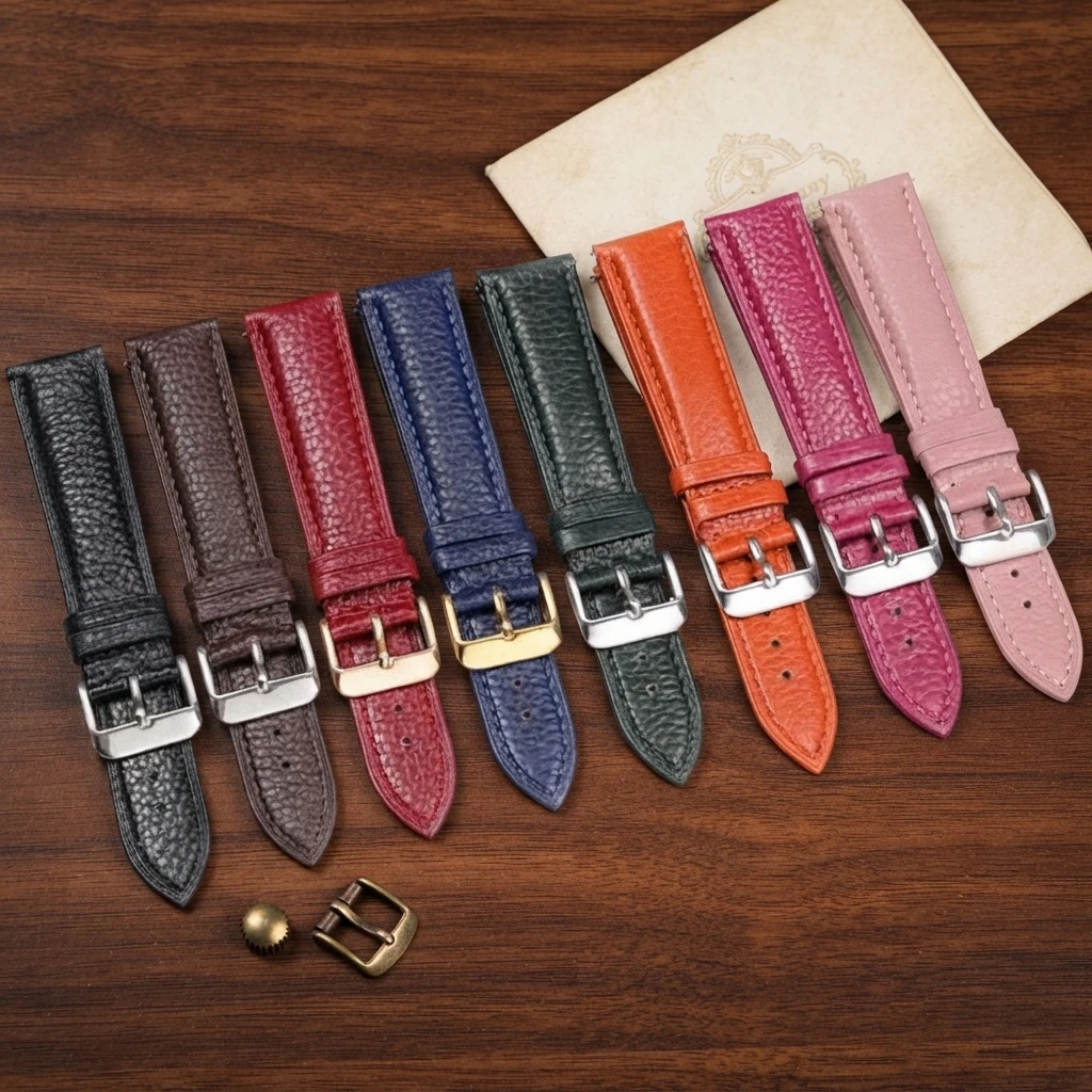 Echtes Lederarmband für Uhren, 12 mm, 14 mm, 16 mm, 18 mm, 20 mm, 22 mm, für Herren und Damen, hochwertiges Ersatzarmband für Armbanduhren.