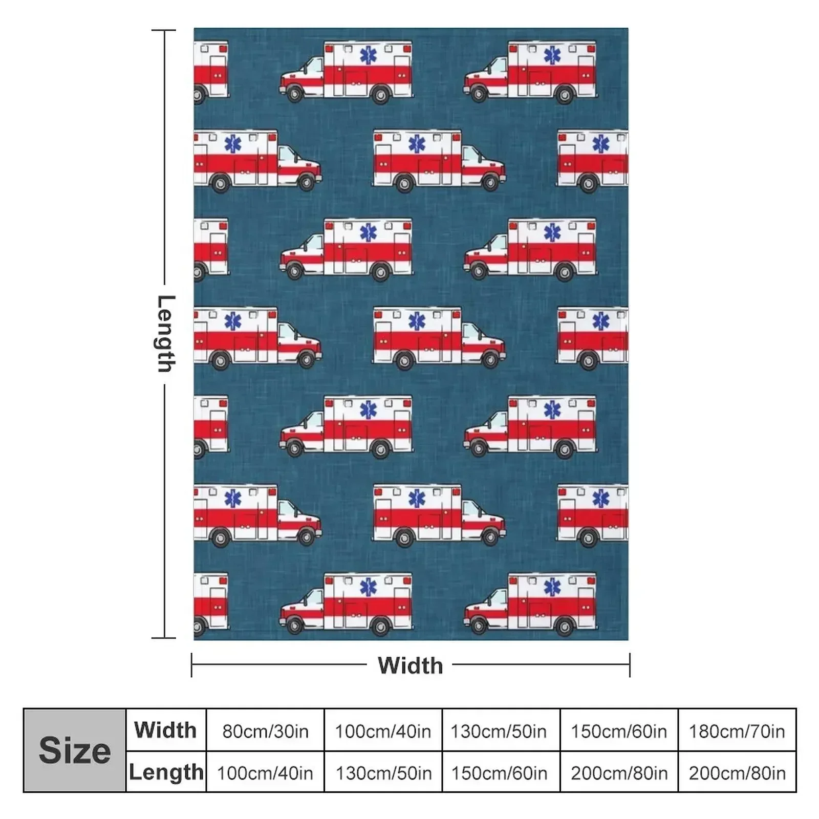 Ambulance on Dark Blue Throw Blanket Moving Soft Beds Bed covers Blankets For Sofas Decorative Throw cosplay anime Blankets