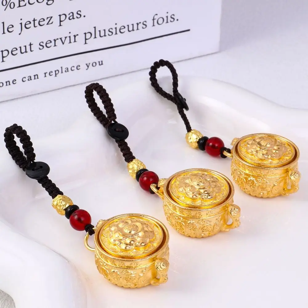 Copper Zodiac Cornucopia Key Chain Rotatable Exquisite Chinese Style Lucky Pendant Crafts Brass Coins Car Key Ring Unisex