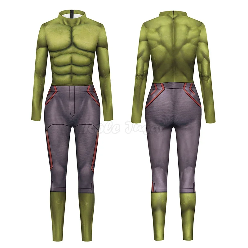 New 2025 Superhero Bruce Banner Hulk Muscle Tights Jumpsuits Cosplay Costume Men Women Halloween Party Performance Zentai asjkhg