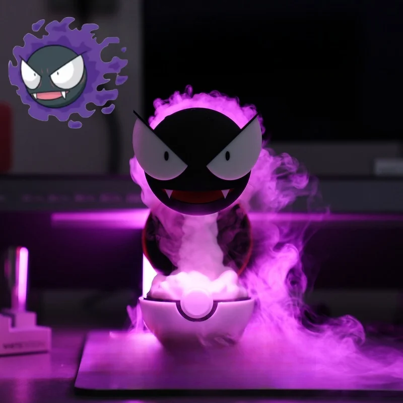 Gastly Cool Humidifier Anime Pokemon Figure Humidifying Water Replenishing Equipment Led Lamp PCtable Gaming Room DecorToy Gift