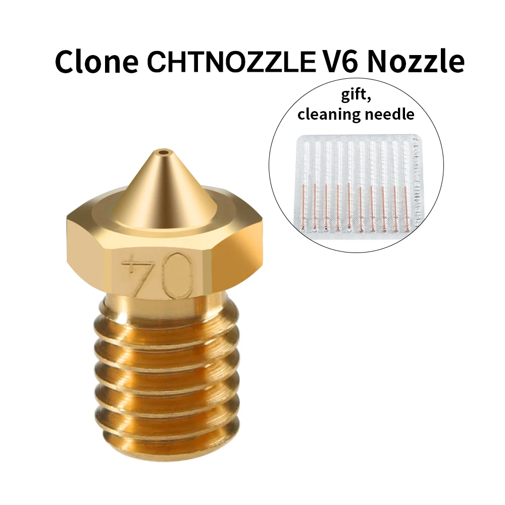 

Clone CHT NOZZLE V6 Nozzle Volcano Nozzle Brass High Flow Copper 0.2/0.3/0.4/0.6/0.8mm Extruder Hotend 3D Printer Accessories