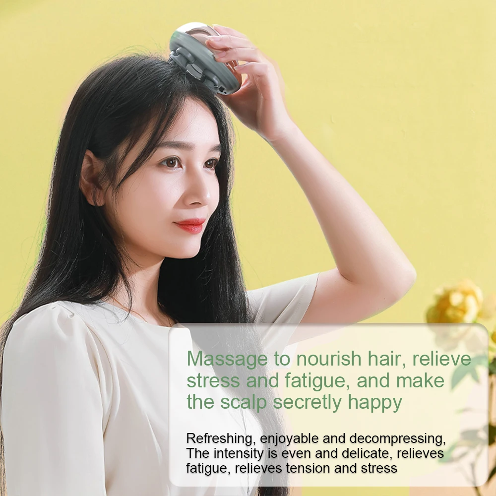 6 Mode Electric Scalp Massager Silicone Head Kneading Massage Device Relieve Fatigue Promote Scalp Blood Relaxation Comfort Tool