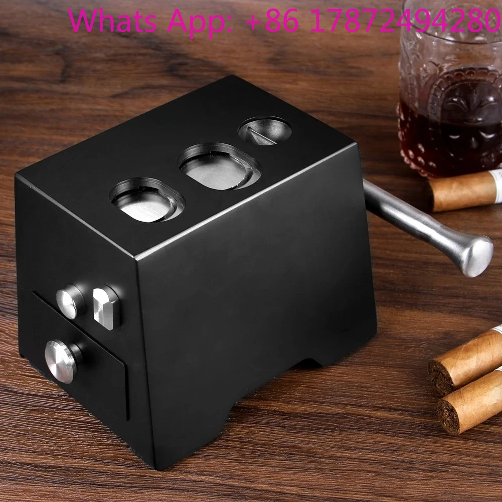 Professional Stainless Steel Dual Blades Cigar Cutter 3 in 1 Cutting Hole Tobacco Cigars Accessories Table Knife Scissors