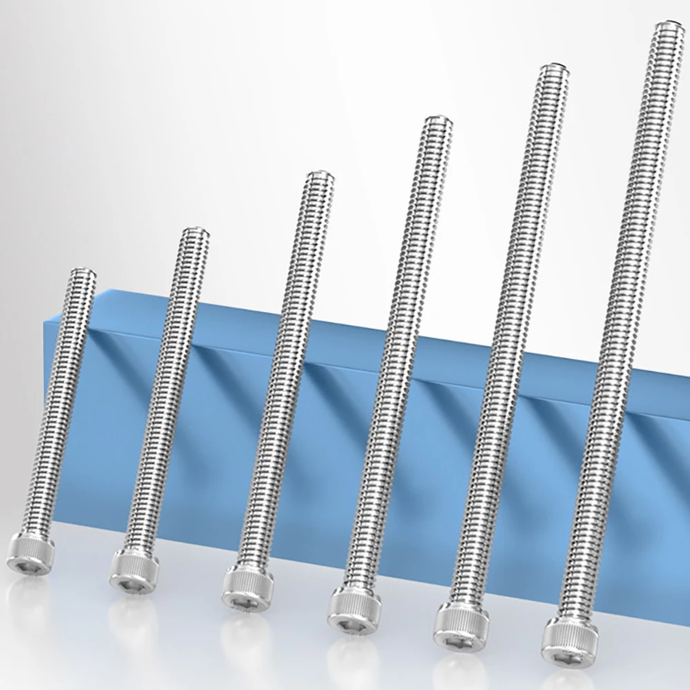 Hex Socket Head Cap Bolt Screw M2 M2.5 M3 M4 M5 M6 M8 DIN912 304 A2 Stainless Steel Ultra Long 200mm Hexagon Allen Bolts Screws