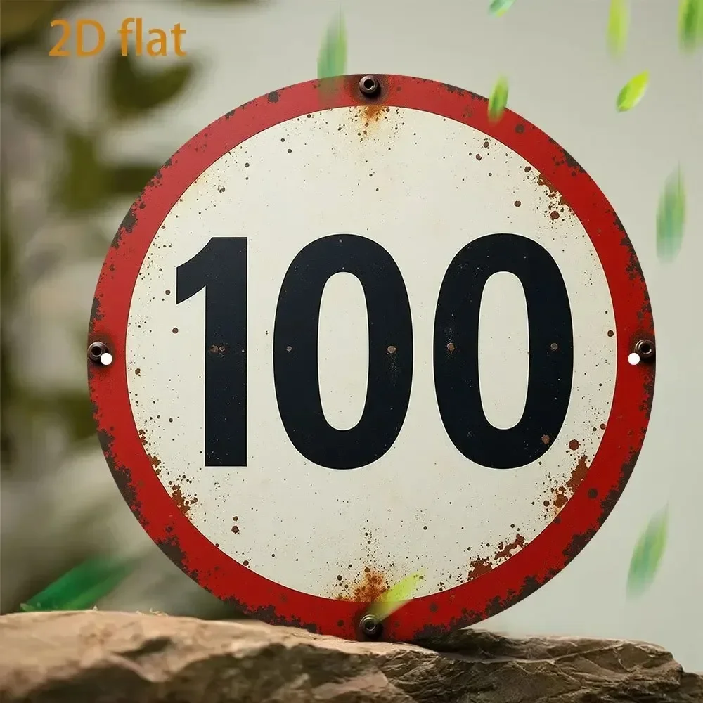 CIFbuy Retro Speed Limit 100km/h Aluminum Wall Art 8x8 Inch Waterproof Durable Decor for Garage Home Indoor Outdoor
