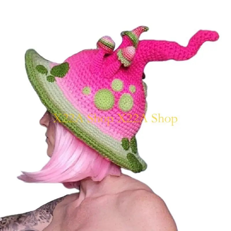 Unique Modern Halloween Fairy Hat Soft Women Kids Knitted Thicken Cosplay Party Hat Festival Carnival Party Cosplay Hat