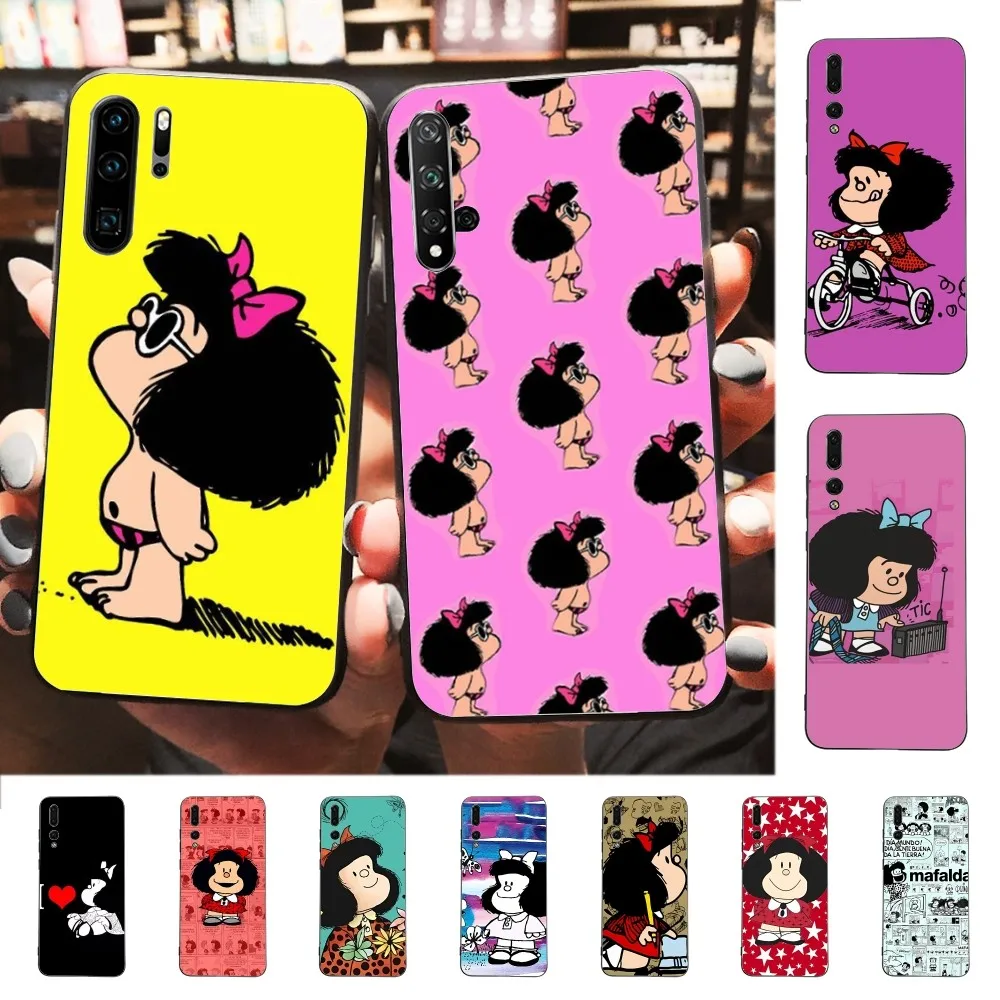 Cute Cartoon Mafalda Phone Case For Huawei P 8 9 10 20 30 40 50 Pro Lite Psmart Honor 10 lite 70 Mate 20lite