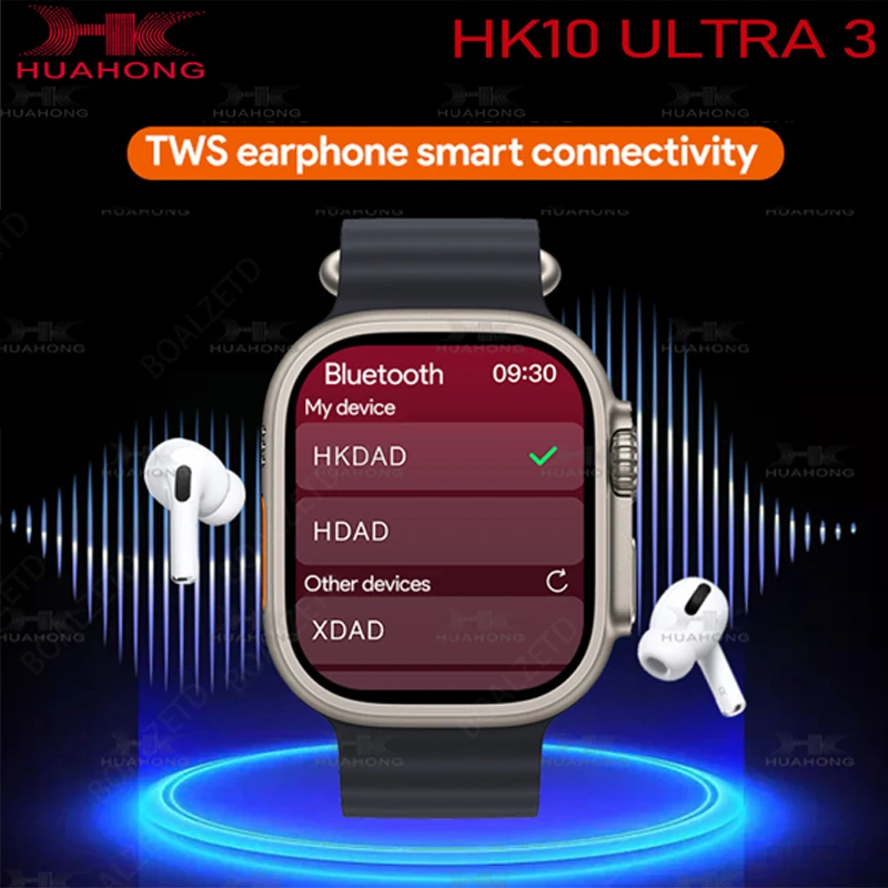 Smartwatch الرجال 2025 الأصلي HK10 الترا 3 49 مللي متر 4G ROM NFC GPT GPS البوصلة ساعة بلوتوث دعوة ساعة ذكية الرجال لهدايا العيد