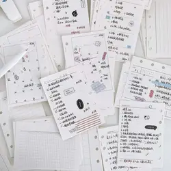 50Sheets M5 A8 Loose-Leaf Notebook Refill Paper 5-hole Line Grid Inner Refill Binder Paper Pages Index Inside Page Cards