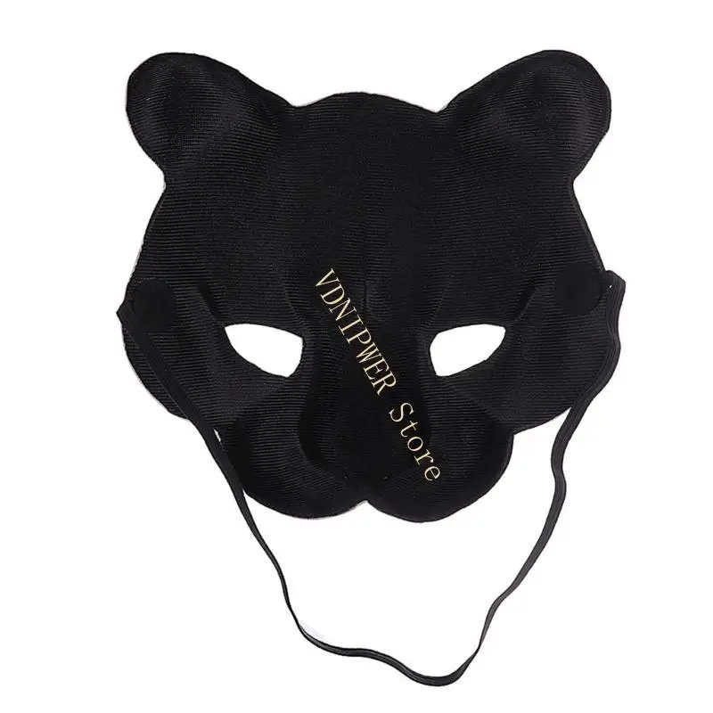 남성 여성 할로윈 코스프레 D08E를위한 현실적인 스노우 레오파드 페이스 마스크 반면 마스크