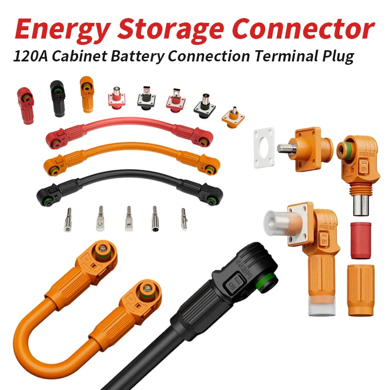 DC 120A 1000V Energy Storage Connector  Waterproof Tithium Battery Pack Connector Photovoltaic Power Station Quick Straight Plug