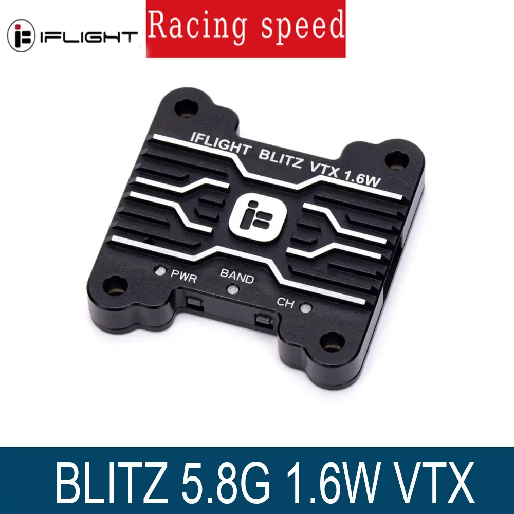 

IFlight BLITZ 1.6W VTX 5.8G 40CH PitMode 25mW 400mW 800mW 1600mW Adjustable FPV Video Transmitter 30X30mm for FPV Long Range