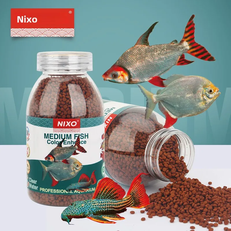 

NIXO Native Fish Food - Small Pellet & Bloodworm-Mimic Diet for Wild Guppy, Danios & Small Ornamental Fish, Slow-Sinking