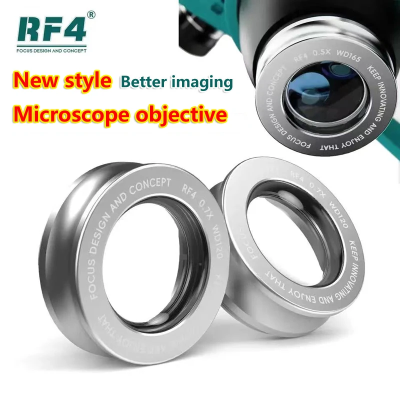 NEUE RF4 WD165 0,7X 0,5X 0,48X Mikroskop Glas Objektiv Trinokular Mikroskop Hilfs Objekte Objektiv für Stereo Zoom Barlow Kamera – Detail 1