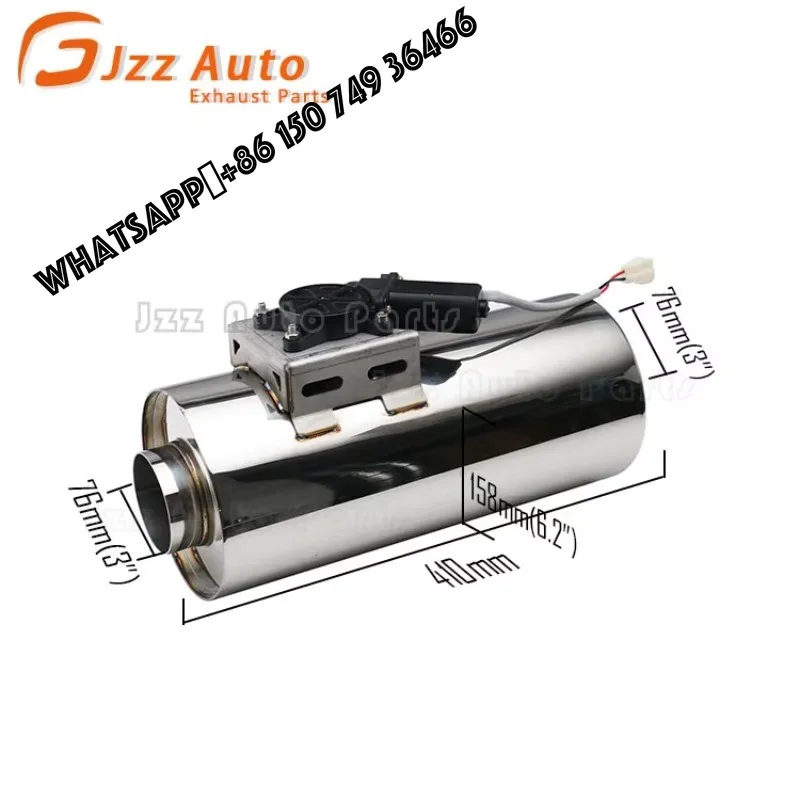 

Car Exhaust System Stainless Steel Center with Electric Valve 3inch Inlet 6.2" Body Resonator Valvetronic Muffler