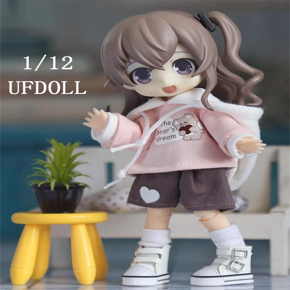 

1/12 12 Points OB11 Doll Clothes Multi Color Hooded Sweatshirt Model Molly YMY P9 BJD Body In Stock