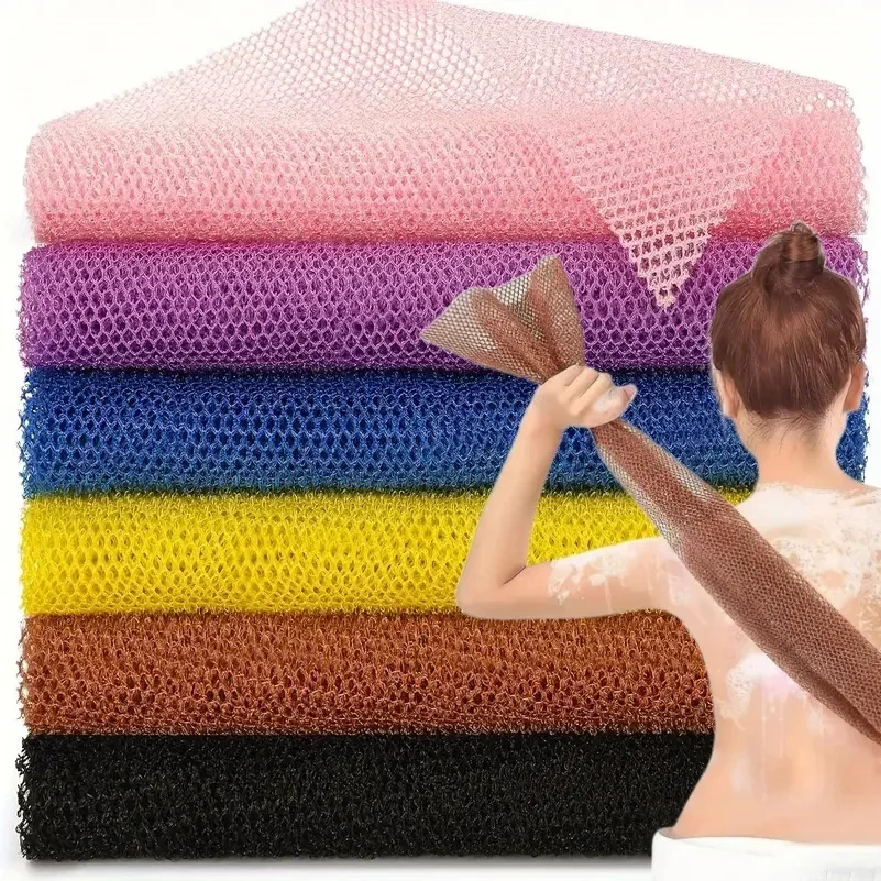 African Exfoliating Sponges Towel Mesh Bath Scrub Washcloth Double Side Wash Bath Loofah for Smooth Skin Back Shower Scrubb