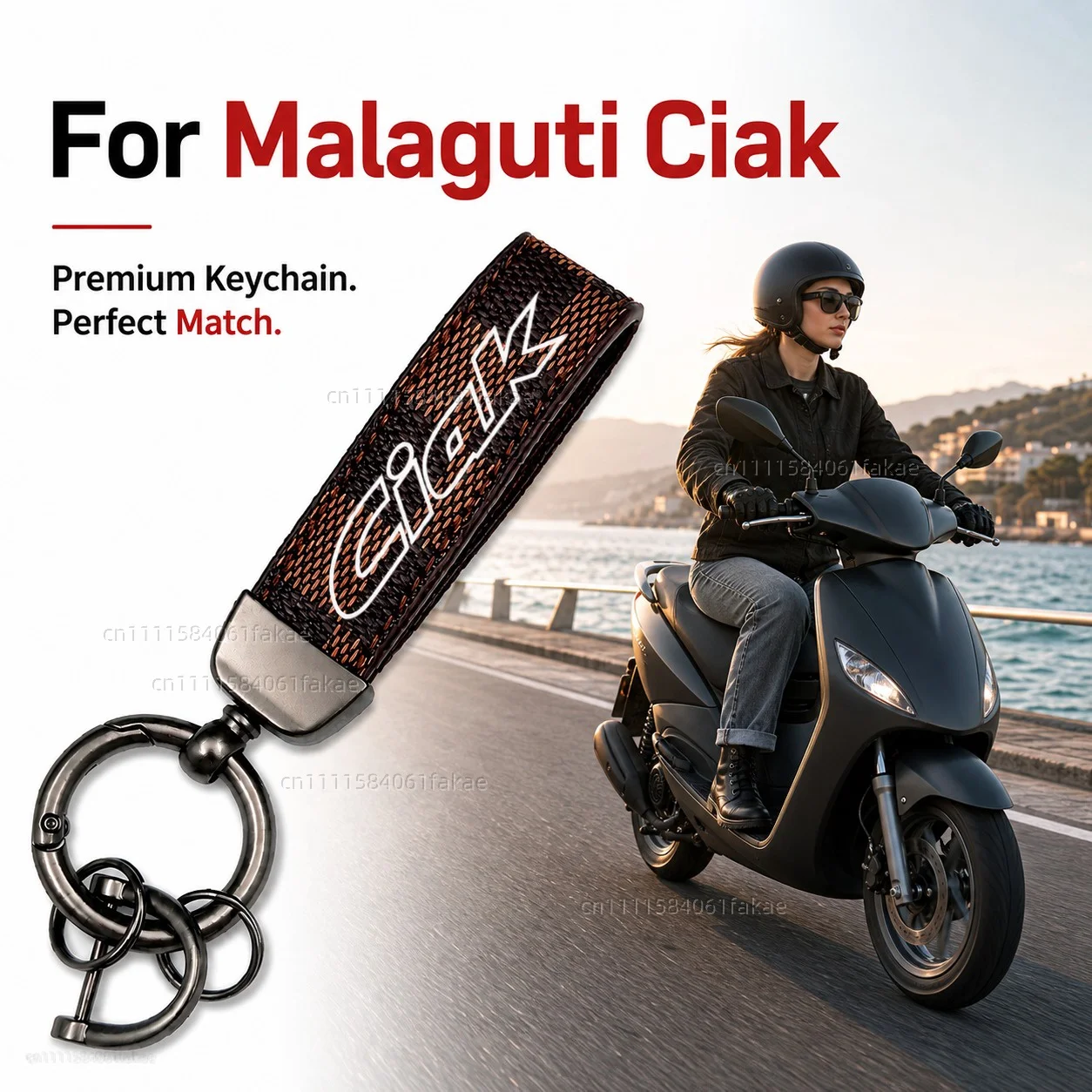 For Malaguti Ciak 1999-2006 Motorcycle Keychain Leather Key Ring Custom Logo Gift for Rider Men Women Accessories