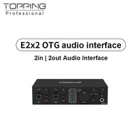 NEW TOPPING E2x2 OTG Professional audio interface 2 in 2 out sound card 8 DAW and 6 LoopBack channels SPDIF output expansion