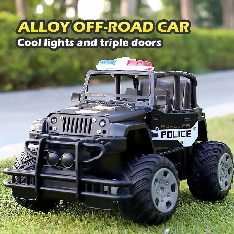 RC Cars Four-Way Alloy Wireless Remote Control Climb Off-Road Police Car Can Open The Door Simulation Mini Model Vehicle Toys