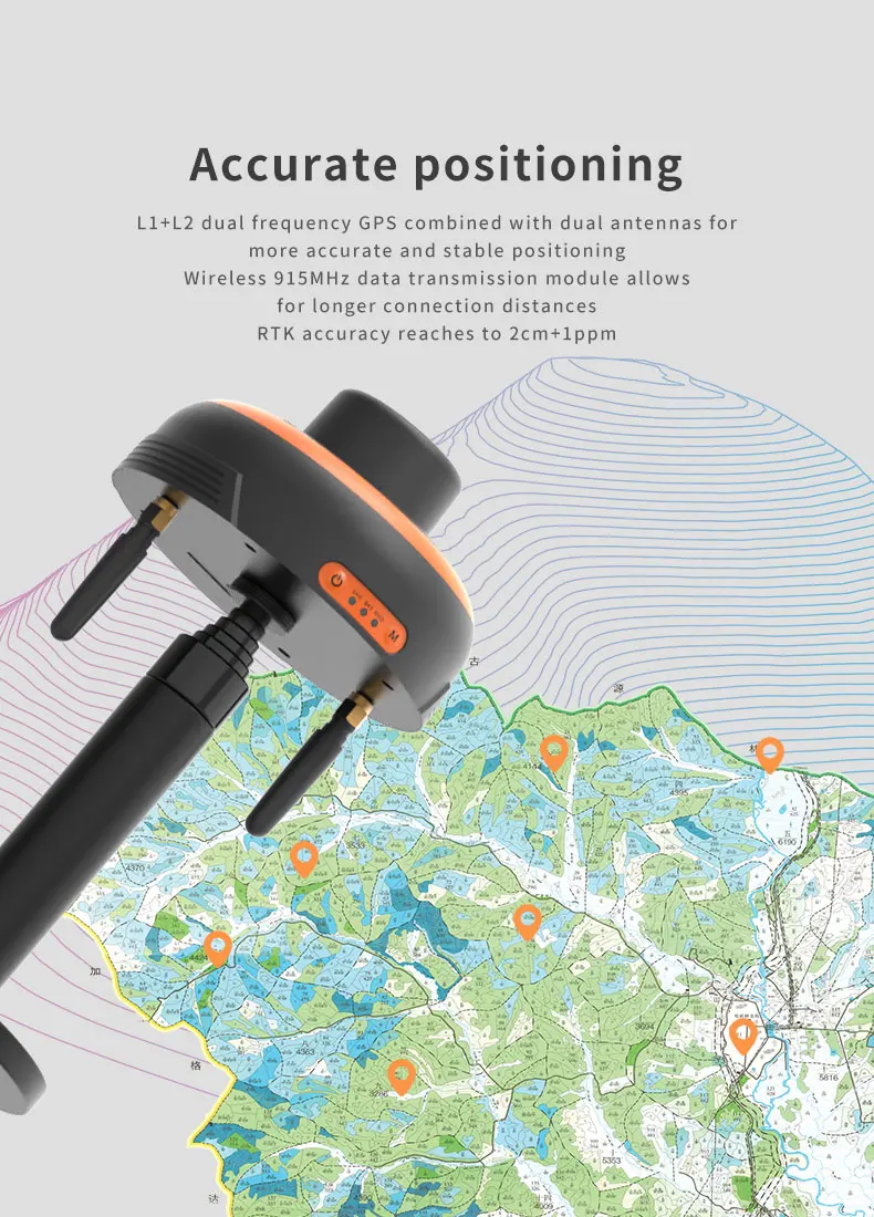 Skydroid 5-20Km L1 + L2 Dual Frequency 2cm Accuracy RTK GPS Kit