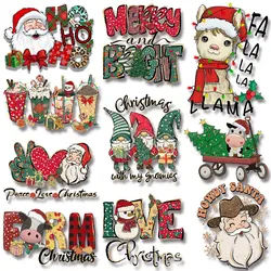 Christmas New Year Cartoon Sticker Garment Accessories Iron-on Transfers Easy to Use DIY Decoration