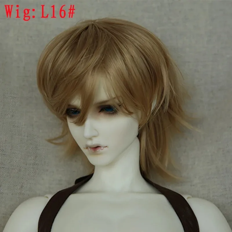 Wig for Doll BJD 1/3 High-temperature Short Hair Brown Black White Colors for Dolls Charge Extra L16# 22-24cm Doll Accessories