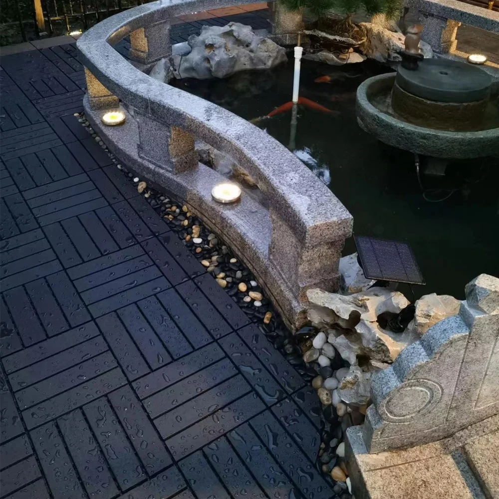 Plastic Interlocking Deck Tiles 44 Pack 12"x12" Waterproof Outdoor Patio Poolside GRAY