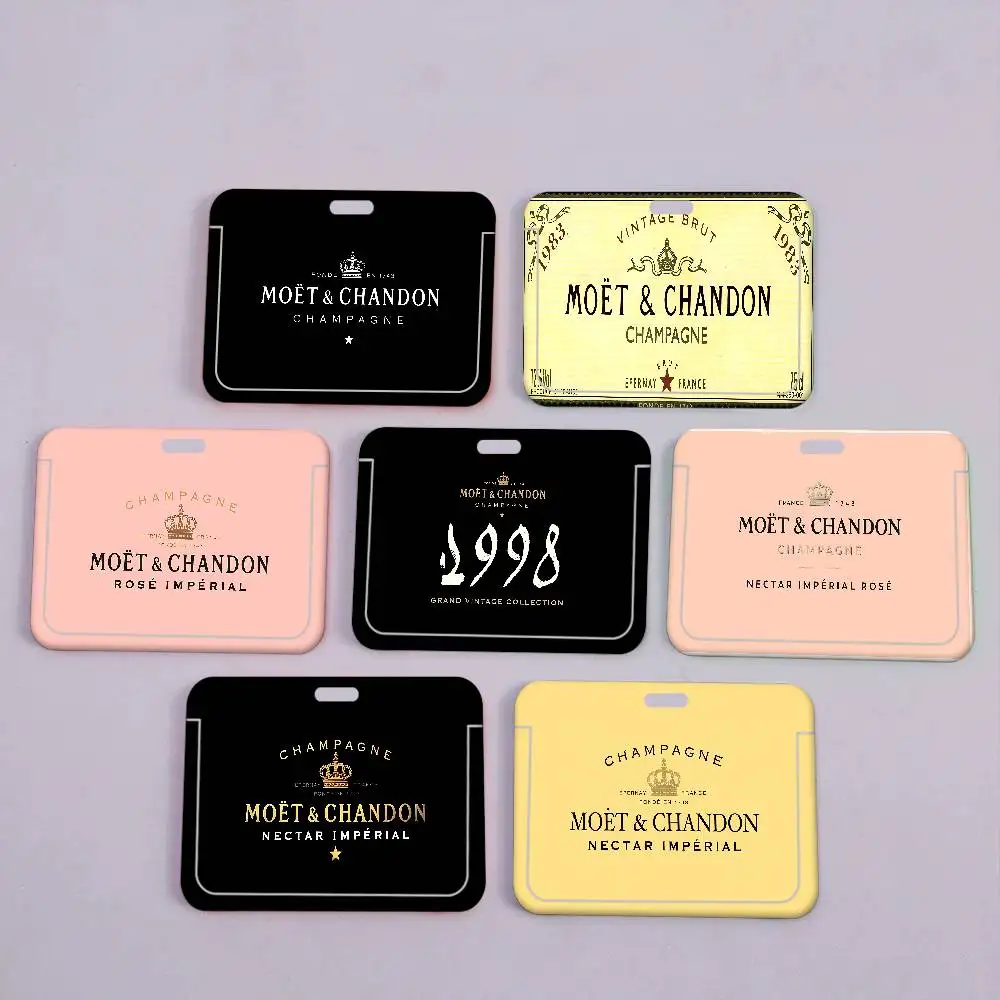 

Brand M-Moet C-Chandon Badge Holder Lanyards Keychain Women New Cartoon Card Holders Neck Straps Student Credential For Gift