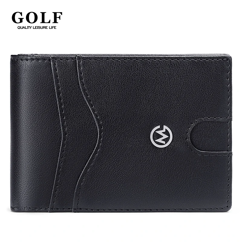 

GOLF Men Short Wallet Leather Business Man Wallets Money Clip Slim Fashion Male Cardholder Driver's License Id Card Holder Black