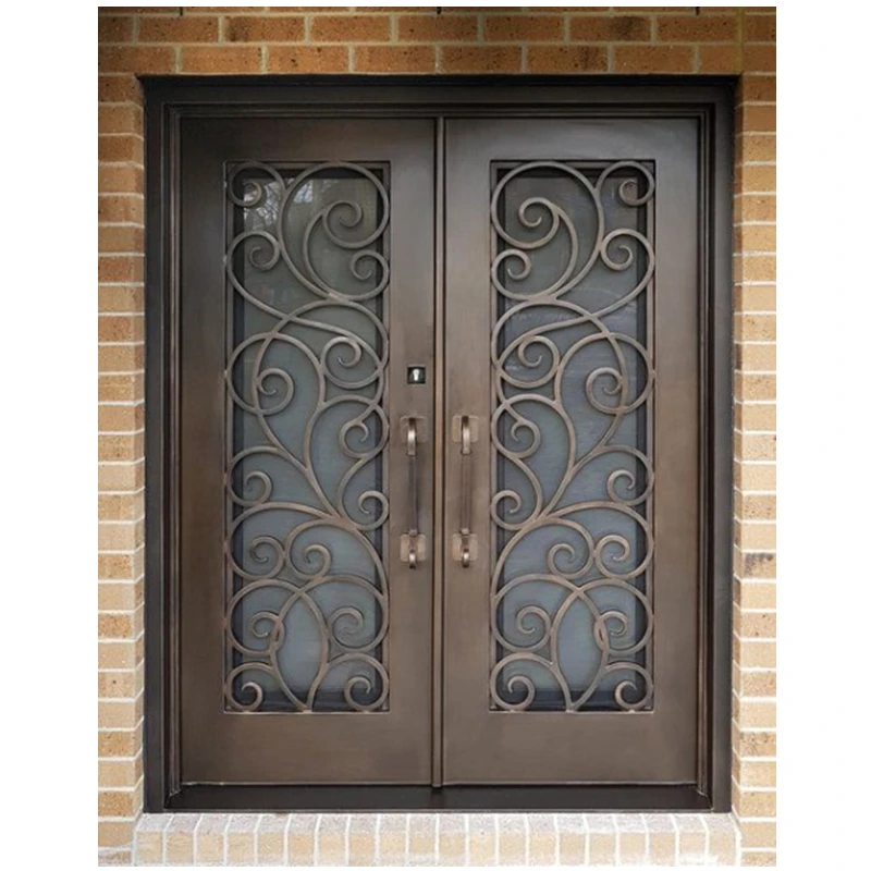 

High Quality Modern Iron Double Door Simple Iron Door Design Wrought Iron Door