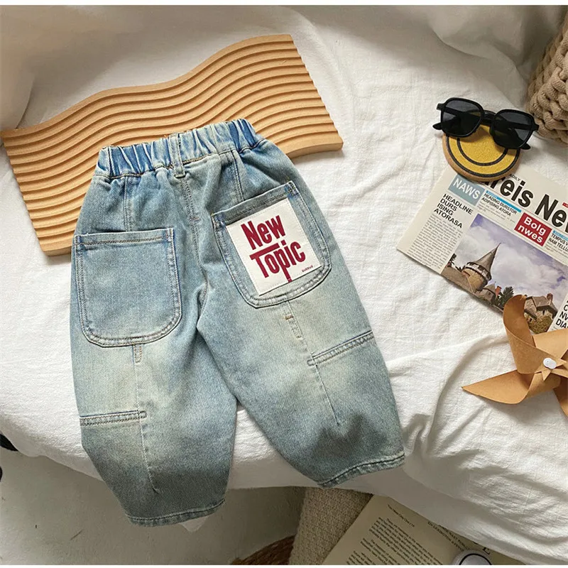 

Boys Jean Pants Long Trousers Denim 2024 Lovable Spring Autumn Baby's Kids Teenagers High Quality School Children's Clothing