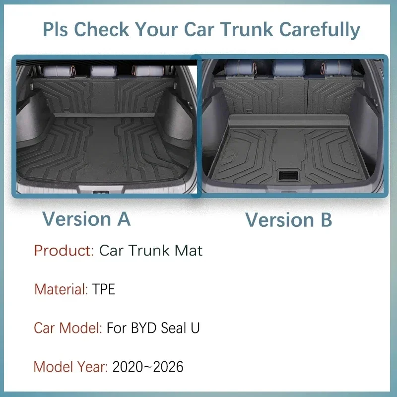 Car Trunk Mat For BYD Song Plus DM-i EV Seal U Sealion 6 SA3 2020~2026 Waterproof Cargo Liner Carpet Storage Pad Car Accessories
