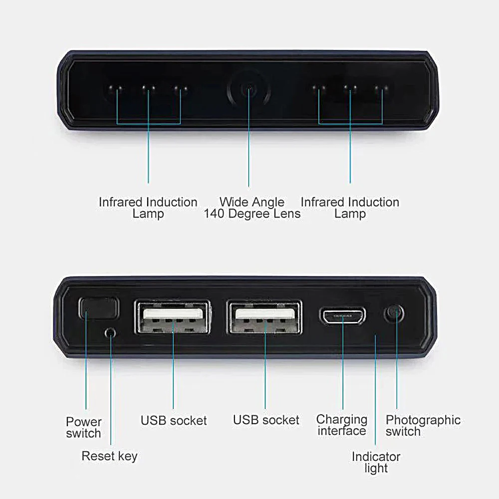 Ultra thin power bank, USB link, mobile phone, WiFi， Camera, wait