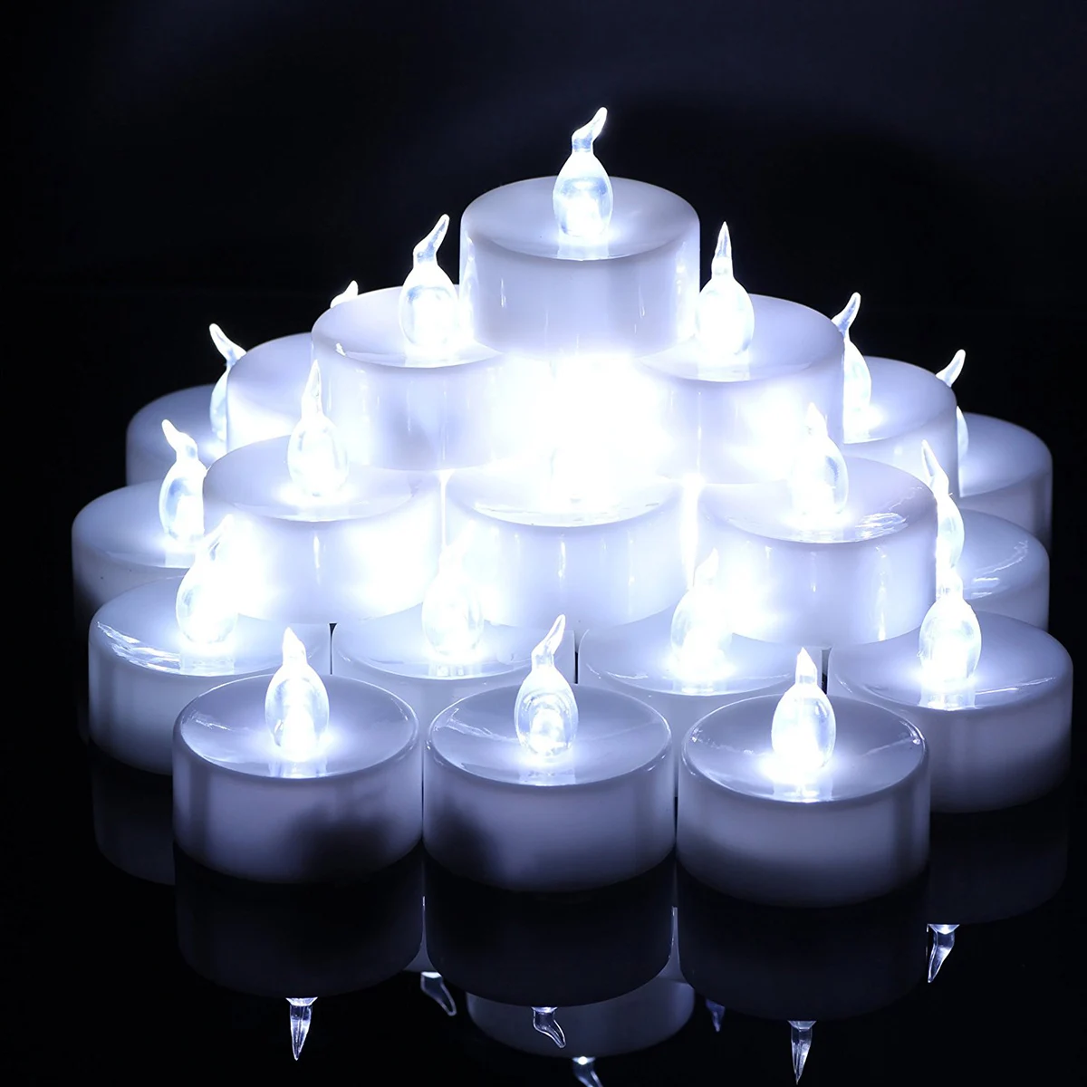 

48 Pcs LED Electronic Candles Long Lasting Operated White Tea Lights Flameless Decorative Home Party LED Lighting