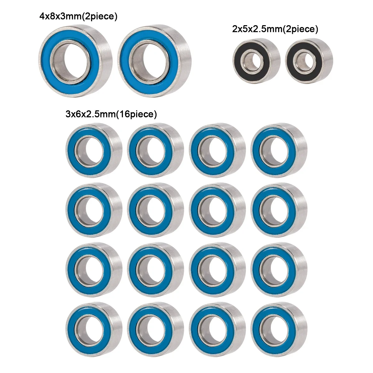 20Pcs Sealed Ball Bearings for SCX24 1/24 – Fits Axial Deadbolt Bronco C10 JLU Gladiator Chassis Parts view 2