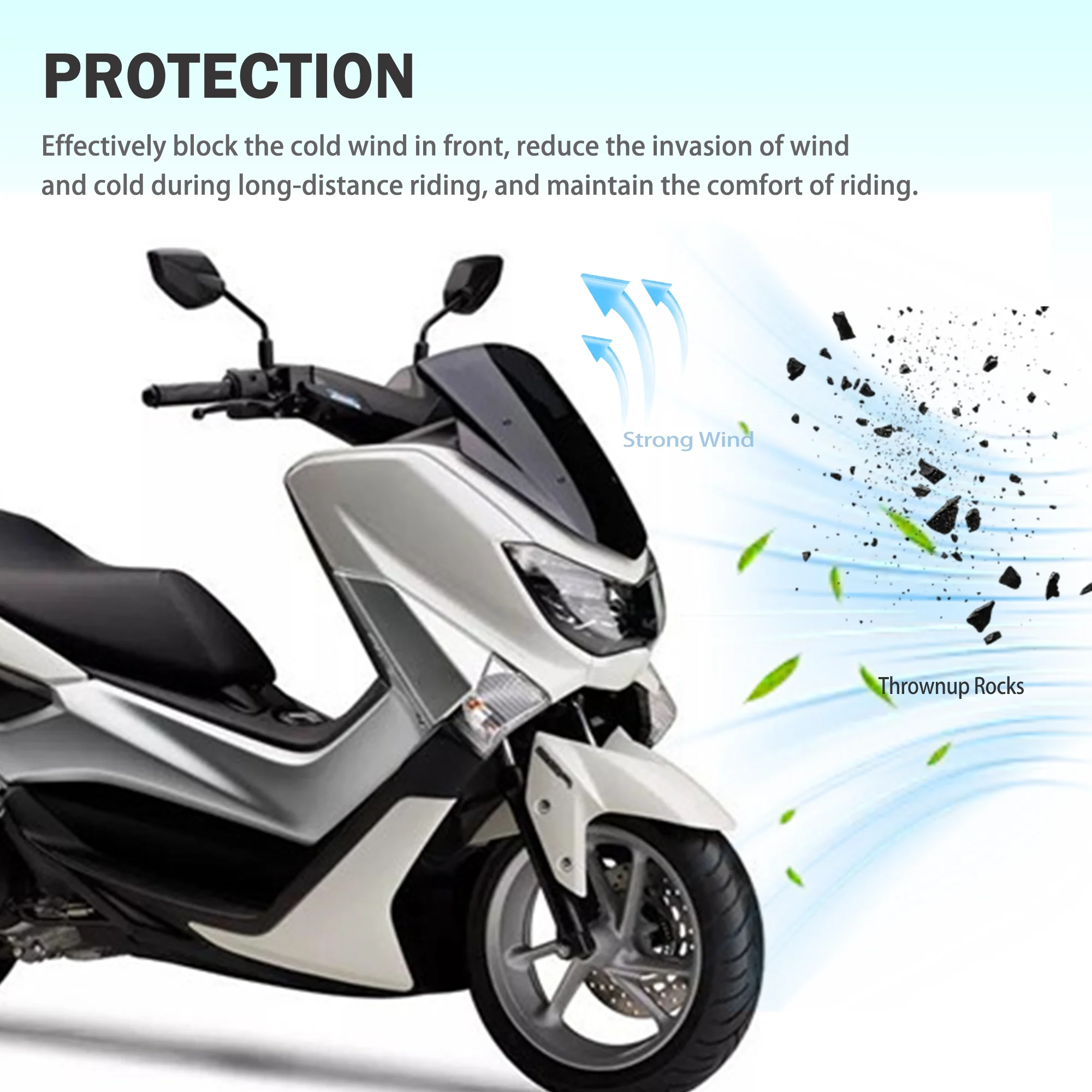 يصلح لياماها NMAX125 NMAX155 2015 - 2020 OCITO 125 15-18 الزجاج الأمامي منحرف دراجة نارية الزجاج الأمامي NMAX 125 155 #2