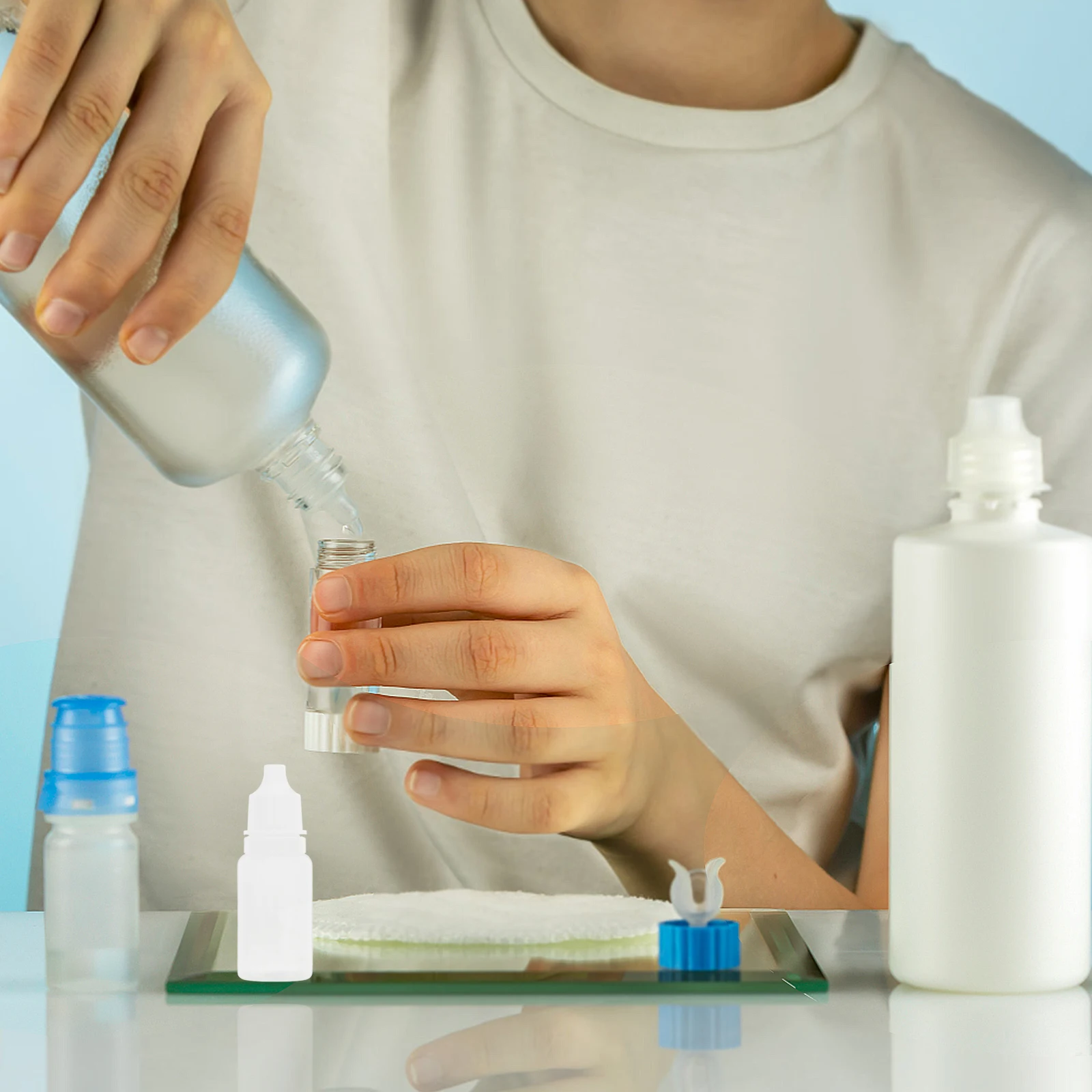 

50 pcs 10Ml Empty Eye Liquid Bottles Squeezable Dropper Plastic Dispenser For Eye Drops Solvents Essence