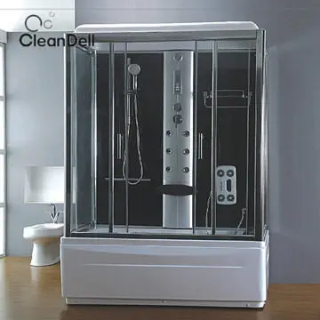 

Black High-end Luxury Bathroom, Integral Shower Room Optional Surf Steam With Bathtub Bottom Basin