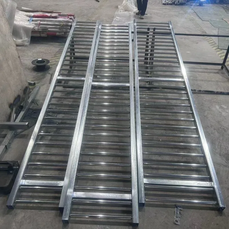 Customized Stainless Steel Unloading Helper Roller Slide Conveyor Handling Tool Department Store Shelf Gravity Roller Track