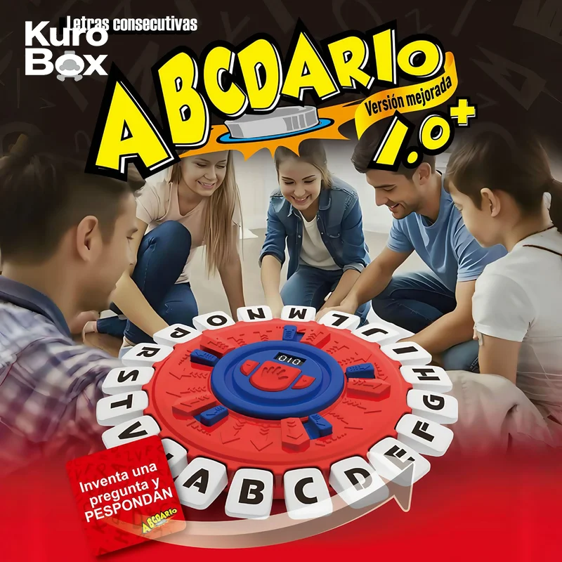 Basta Mehrsprachiges Alphabet-Brettspiel in Spanisch-Englisch, pädagogisches Buchstaben-Lernspielzeug für Kinder, Familie, Eltern-Kind-Spiel